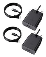 Super Fast Charger USB C (2 PACK) 45W Fast Charger Block for Samsung Galaxy S25 S24 S23 S22 S21 S20 Ultra,A54,A53,A33,PD 3.0 USB C Plug and 1.8M C to C Charging Cable 5A