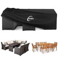 Kipiea Garden Furniture Covers - Waterproof, Heavy-Duty 420D Oxford Fabric Set Covers for Outdoor Table & Chairs, Patio Rattan Furniture Cover Windproof, Anti-UV, No Tear
