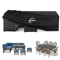 Kipiea Garden Furniture Covers - Waterproof, Heavy-Duty 420D Oxford Fabric Set Covers for Outdoor Table & Chairs, Patio Rattan Furniture Cover Windproof, Anti-UV, No Tear