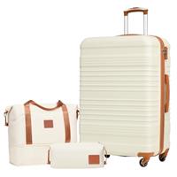 COOLIFE Suitcase Trolley Carry On Hand Luggage Travel Suitcase ABS Hard Shell Travel Bag with TSA Lock and 4 Spinner Wheels