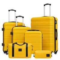 COOLIFE Suitcase Trolley Carry On Hand Luggage Travel Suitcase ABS Hard Shell Travel Bag with TSA Lock and 4 Spinner Wheels