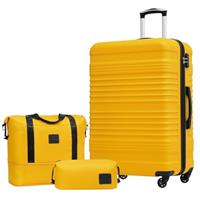 COOLIFE Suitcase Trolley Carry On Hand Luggage Travel Suitcase ABS Hard Shell Travel Bag with TSA Lock and 4 Spinner Wheels