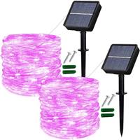 Lezonic Solar Garden Lights Outdoor, 3Pack Each 120 LED Solar Fairy Lights Waterproof, 8 Mode Outdoor/Indoor Garden Lights Copper Wire Lighting for Wedding, Patio, Yard, Tree, Christmas (Cold White)