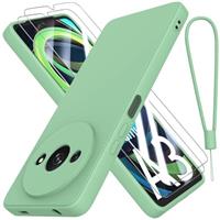 THIYUFUNS Case for Xiaomi Redmi A3 4G with 2 Tempered Glass Screen Protector, Redmi A3 Case Silicone Slim Fit Shockproof Anti-Scratch Compatible with Xiaomi Redmi A3 4G