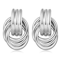 LILIE&WHITE Chunky Gold Statement Earrings, Two-Tone Knot Dangle Earrings, Circular Hoop Drop Earrings for Women