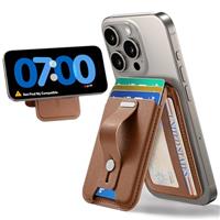 ESR for MagSafe Wallet, 5 Card Holder, Magnetic Wallet with Adjustable Stand, Secure Grip Finger Loop, for iPhone 16/15/14/13/12, Not 13/12 mini, Not Find My Compatible, Dark-Blue