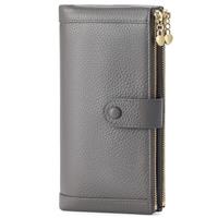 FALAN MULE Womens Wallet Leather RFID Blocking, Large Capacity Long Purses for Women Clutch Bags with Multiple Card Slots Zipper Phone Coin Pocket and Wrist Strap
