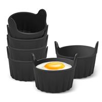 6PCS Ramekins for Air Fryer, Food Grade Silicone Egg Poacher Cups Air Fryer Accessories Poached Egg Moulds for AirFryer, Microwave and Oven