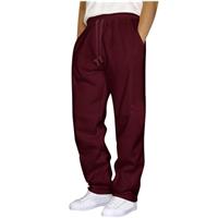 Mens Sweat Pants Tracksuit Bottoms Joggers Straight Leg Sweatpants Open Bottom Lounge with Pockets Jogging Pants Casual Yoga Gym Sports Trousers