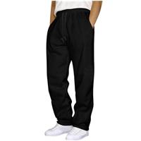 Mens Summer Lightweight Pants Loose Fit Straight Leg Sweatpants Open Bottom Lounge with Pockets Casual Yoga Gym Sweats Pants