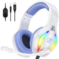 Fachixy2024 NewFC100 RGB Gaming Headset for PS4/PC/Xbox/Nintendo Switch, PS5 Headset with Mic, Gaming Headphones with Microphone, Noise Cancelling Headphones with 3.5mm Jack