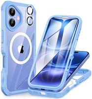 CENHUFO Compatible with iPhone 16 Series Case, Built-in Glass Screen Protector with Camera Lens Protector, 360 Full Body Shockproof Protective Phone Case