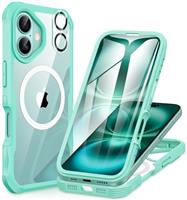 CENHUFO Compatible with iPhone 16 Series Case, Built-in Glass Screen Protector with Camera Lens Protector, 360 Full Body Shockproof Protective Phone Case