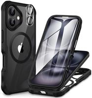 CENHUFO Compatible with iPhone 16 Series Case, Built-in Glass Screen Protector with Camera Lens Protector, 360 Full Body Shockproof Protective Phone Case