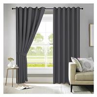 APEX FURNISHINGS Dim Out Eyelet Curtain 2 panel - Super Soft Thermal Blackout Curtains for Bedroom Living Room with Tie Backs