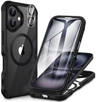 CENHUFO Compatible with iPhone 16 Series Case, Built-in Glass Screen Protector with Camera Lens Protector, 360 Full Body Shockproof Protective Phone Case