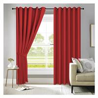 APEX FURNISHINGS Dim Out Eyelet Curtain 2 panel - Super Soft Thermal Blackout Curtains for Bedroom Living Room with Tie Backs