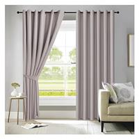 APEX FURNISHINGS Dim Out Eyelet Curtain 2 panel - Super Soft Thermal Blackout Curtains for Bedroom Living Room with Tie Backs