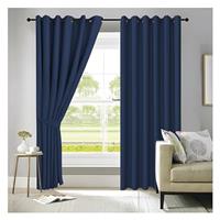 APEX FURNISHINGS Dim Out Eyelet Curtain 2 panel - Super Soft Thermal Blackout Curtains for Bedroom Living Room with Tie Backs