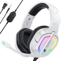Fachixy FC200 Foldable Gaming Headset for PS4, PS5, PC, Xbox, Switch, Gamer Headset with ENC Mic, 3.5mm Gaming Headphones with RGB Light