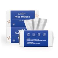 Ourmed Life Face Clean Towels,Disposable Biodegradable Facial Wash Cloth for Sensitive Skin, Lint- free Facial Tissue for Cleansing, Skincare and Makeup Remover, Dry Wipes
