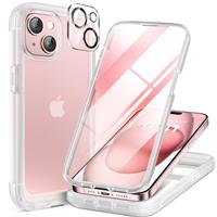 Miracase Glass Case for iPhone 15/16 Series Case, Full Body Bumper Clear Back Cover
