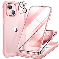 Miracase Glass Case for iPhone 15/16 Series Case, Full Body Bumper Clear Back Cover