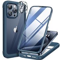 Miracase Glass Case for iPhone 15/16 Series Case, Full Body Bumper Clear Back Cover