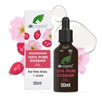 Dr Organic Rosehip Oil, 100% Pure & Natural, High in Vitamin C, Rejuvenate & Nourish, Facial Oil, Aromatherapy, Diffusers, Massage, Vegan, Cruelty Free, Paraben & SLS Free, Certified Organic, 50ml