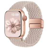 Higgs Braided Strap Compatible with Apple Watch Straps 41mm 45mm 49mm 44mm 40mm 42mm 38mm for Men Women, Nylon Elastic Magnetic Snap Strap for iWatch Series 10 9 8 7 6 5 4 3 2 1 SE Ultra