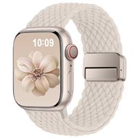 Higgs Braided Strap Compatible with Apple Watch Straps 41mm 45mm 49mm 44mm 40mm 42mm 38mm for Men Women, Nylon Elastic Magnetic Snap Strap for iWatch Series 10 9 8 7 6 5 4 3 2 1 SE Ultra