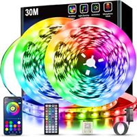 Keepsmile Led Strip Lights Smart App Control Music Sync Color Changing RGB Led Light Strips with Remote Flexible Lights for Bedroom Party Birthday Home Room Decor