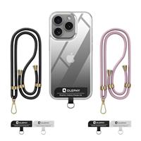 OLEPHY Crossbody Phone Lanyard Strap with 2 Pack Patchs, Adjustable Universal Nylon Neck Strap Compatible with Most Smartphones and Cases,