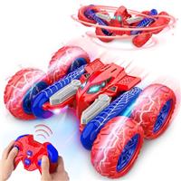Dreamlandia Remote Control Cars for Kids, 360 Flips Rotating RC Spider Car, Birthday Gifts for Boys 4-10 Years Old, Spidey and His Amazing Friends Toys