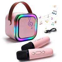 Karaoke Microphone Gifts for 4 5 6 Years Old Kids: 6 7 8 9 Girls Boys Karaoke Machines Portable Karaoke Machine Toys for 4-12 Years Old Girl Boy Bluetooth Karaoke Microphone for Kid (Blue 2 Mic)