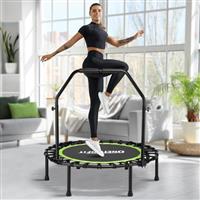 ONETWOFIT Foldable Rebounder Trampoline for Adults, 40/42"/45" Mini Fitness Trampoline W/Adjustable Foam Handle Bungees, Quiet Exercise Trampoline Max Load 330lbs