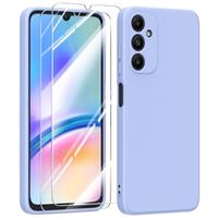 MIKULLE Samsung Galaxy A05s 4G Phone Case with 2 Tempered Glass Screen Protector,Soft Silicone Anti-Scratch Protective Shockproof Phone Cover for Samsung Galaxy A05s 4G Phone Case