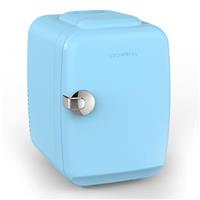 CROWNFUL Mini Fridge, 4 Liter 6 Can Portable Cooler and Warmer, Personal Fridge for Skin Care, Cosmetics, Food, Great for Bedroom, Office, Car, Dorm, ETL Listed (Blue)