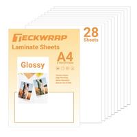 TECKWRAP Printable Vinyl Sticker Paper for Inkjet Printer Matte White Inkjet Printable Sticker Paper Waterproof 8.26" x 11.69" A4 Size 28Pcs/Pack for Craft Sticker, Scrapbooking, Craft Cutters