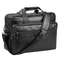 seyfocnia Leather Laptop Bag, Men's 15.6 17.3 Inches Messenger Briefcase Business Satchel Computer Handbag Shoulder Bag Fits Laptop Computer