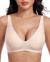 OXYIBRAS Deep V Non-Wired Women's Bras Adjustable Seamless Wireless Bralettes Soft Comfort with Extender
