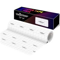 TECKWRAP Vinyl Transfer Paper Tape Clear with Alignment Grid Application Tape for Adhesive Vinyl, Decals,Signs,Walls,Windows and Other Smooth Surfaces 12Inch X 10Feet/Roll