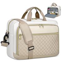 NEWHEY Laptop Bag Briefcase for Women Large Laptop Case Computer Bag Work Bag Messenger Bag for Business/Office Travel/College (17.3 inch Khaki&Beige)