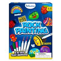 Skillmatics Rock Painting Kit - Mess-Free Art & Craft Activity for Girls & Boys, Craft Kits & Supplies, DIY Creative Activity, Gifts for Kids Ages 4, 5, 6, 7, 8, 9, 10, 11,12