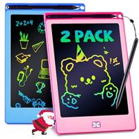 POPERFUN 2 Pack LCD Writing Tablet for Kids, 8.5 Inch Drawing Tablet for Kids Travel Games Activity,Toddlers Toys Learning Board Toys Christmas Stocking Fillers Birthday Gifts for Kid Blue&Pink