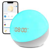 Homidy Night Light with Clock, Sleep Trainer, OK to Wake Alarm Clock, White Noise for Nursery or Soother, Toddler & Kids Bedroom, Built-in Battery, App Control (5nd Gen Upgrade)
