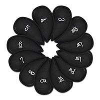 Golf Club Iron Head Covers, 12pcs GolfHeadcover set, Thick Synthetic Leather Golf' Iron Head Covers Set Fit All Brands Titleist, Callaway, Ping