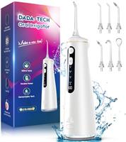 Water Flosser for Teeth Cordless Portable Dental Cleaner Picks with 4 Modes 8 DIY Intensities 7 Jets 300ml Tank Braces Flossers Rechargeable