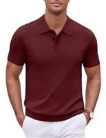 COOFANDY Men's Polos Short Sleeve Knitted Polo Shirts Casual Summer Golf Poloshirts Solid Color