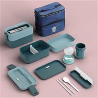 PRIME FEEL Bento Box, 2 Tier BPA-Free Bento Lunch Box with Insulated Lunch Bag, Cutlery Set & Soup Cup, Leak-Proof Lunchbox Adults and Kids for Office, School, Picnic or Travel